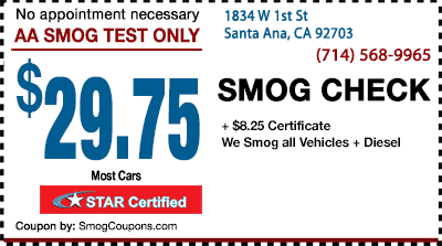 AA Smog Test Only - Smog Coupons